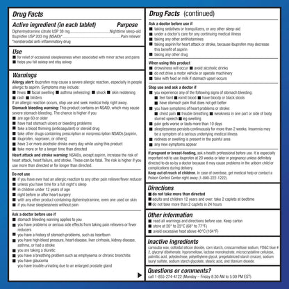 Amazon Basic Care Ibuprofen PM, Ibuprofen 200 mg and Diphenhydramine Citrate 38 mg, Pain Reliever and Nighttime Sleep-Aid, Capsule-Shaped Tablets, 120 Count Amazon Basic CareBuy Supplements Australia