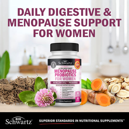 Menopause Supplements for Women - 40 Billion CFU Menopause Probiotics for Women - Support for Hot Flashes Night Sweats Mood Swings and Balance - Non-GMO, 30 Easy-Swallow Capsules, 30 Servings BioSchwartzBuy Supplements Australia
