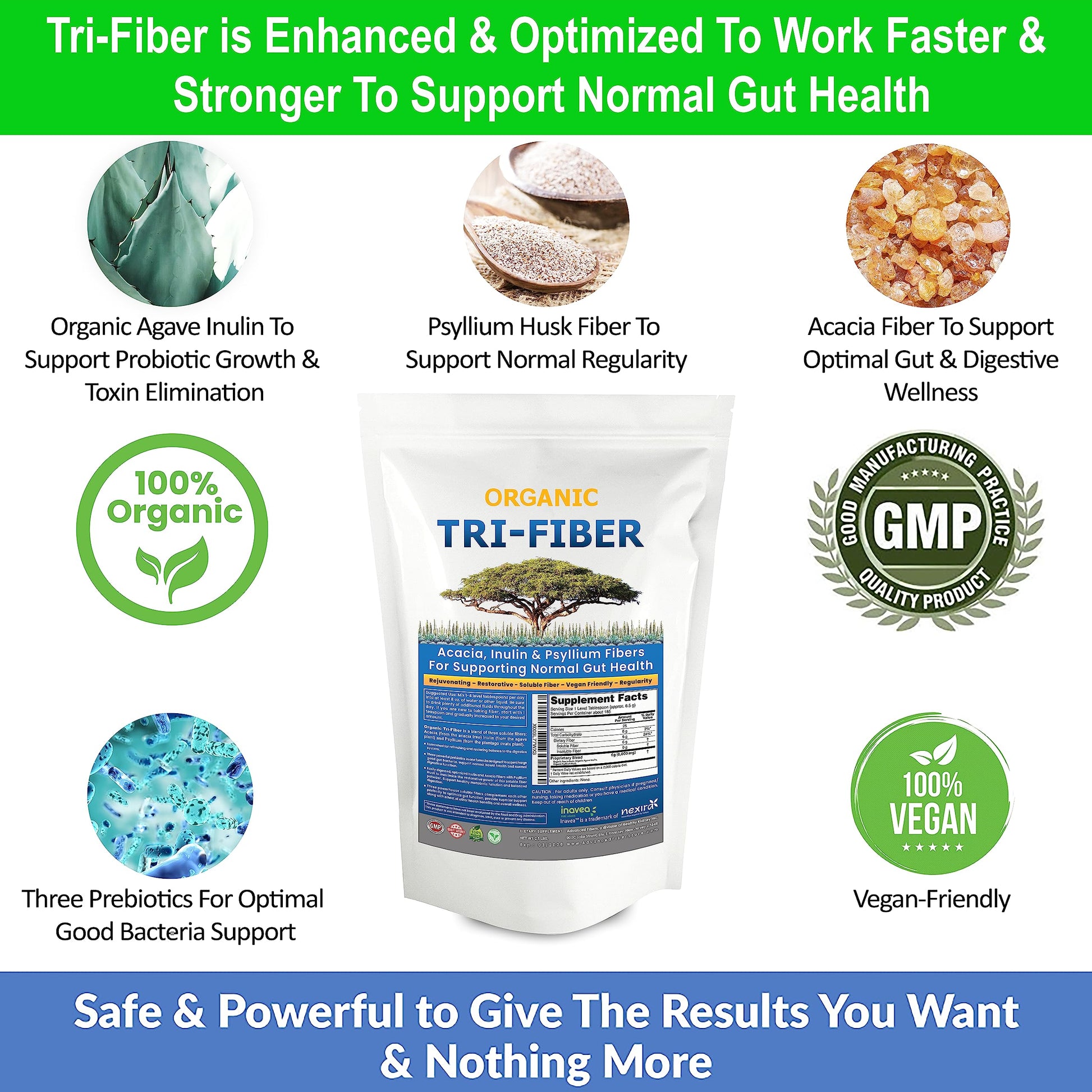 Kidney Restore Tri-Fiber Organic Soluble Fiber Powder, Unflavored High Fiber 3-in-1 Kidney RestoreBuy Supplements Australia