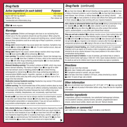 Amazon Basic Care Migraine Relief Acetaminophen, Aspirin (NSAID) and Caffeine Tablets, Pain Reliever/Pain Reliever Aid, 200 Count Amazon Basic Care buy supplements Au