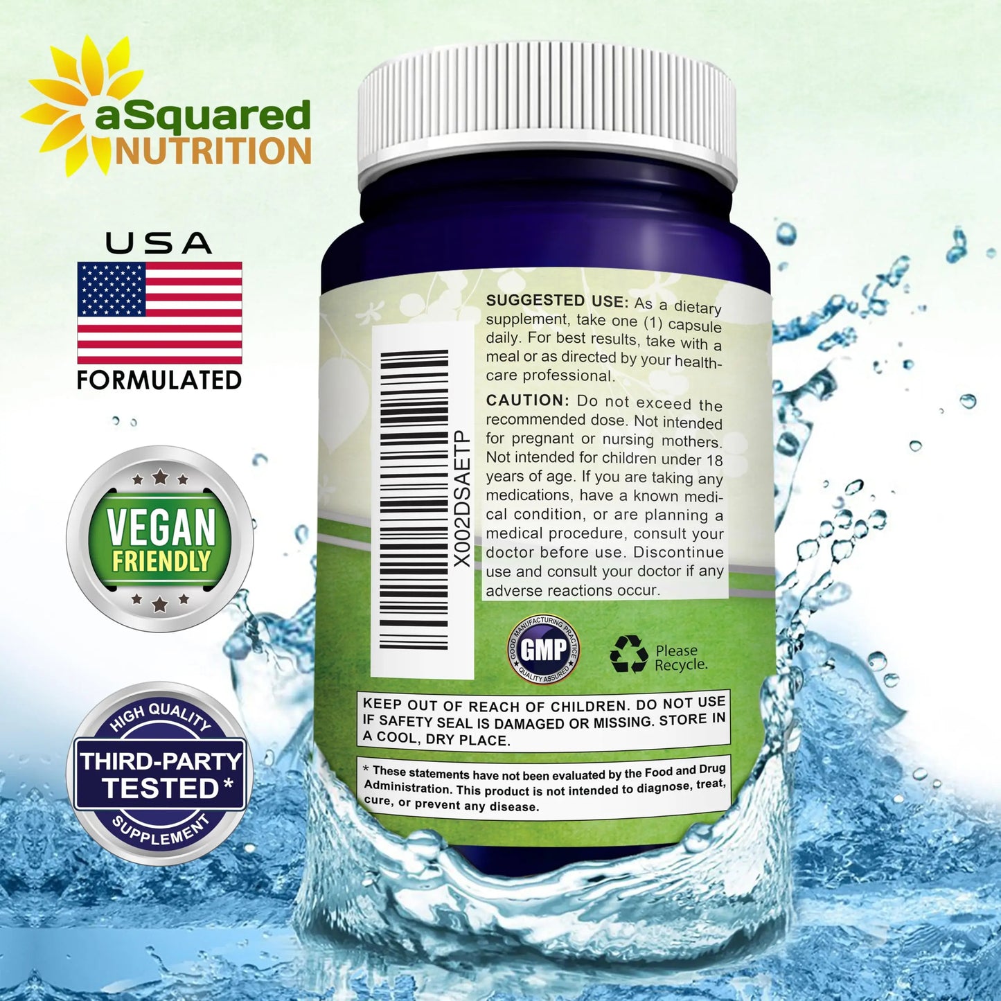aSquared Nutrition Nicotinamide with Resveratrol - 120 Veggie Capsules - Vitamin B3 500mg (Niacinamide Flush Free) - Supplement Pills to Support NAD, Skin Cell Health & Energy aSquared NutritionBuy Supplements Australia