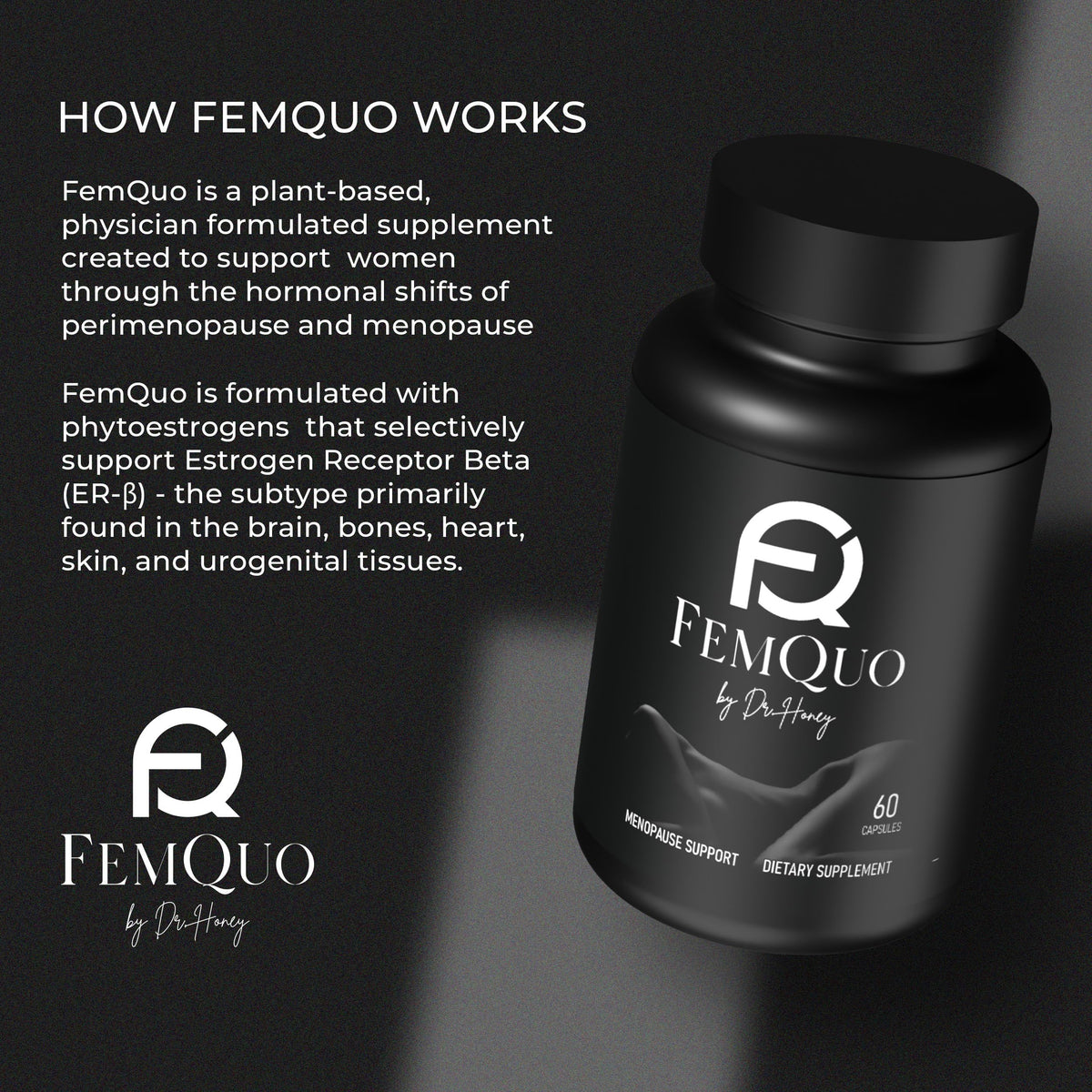 FemQuo by Dr. Honey Menopause & Perimenopause Support for Women Non Hormonal OBGYN Formulated with Rhapontic Rhubarb Red Clover Hops &Sage to Help Hot Flashes Night Sweats Sleep and Mood 60 Capsules FemQuo by Dr. HoneyBuy Supplements Australia