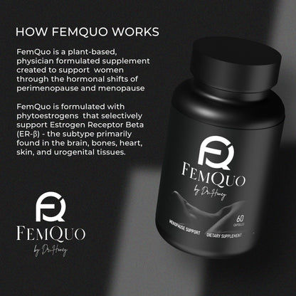 FemQuo by Dr. Honey Menopause & Perimenopause Support for Women Non Hormonal OBGYN Formulated with Rhapontic Rhubarb Red Clover Hops &Sage to Help Hot Flashes Night Sweats Sleep and Mood 60 Capsules FemQuo by Dr. HoneyBuy Supplements Australia