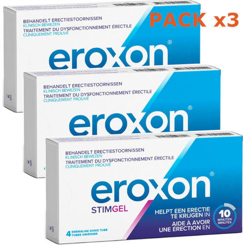 PACK of 3 boxes Eroxon Stimgel 4 single doses