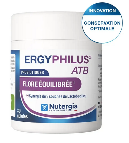 NUTERGIA - Ergyphilus ATB: Probiotic Supplement for Antibiotic Support 30 Capsules
