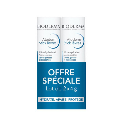 Atoderm ultra moisturizing lip balm set of 2 x 4g - BIODERMA