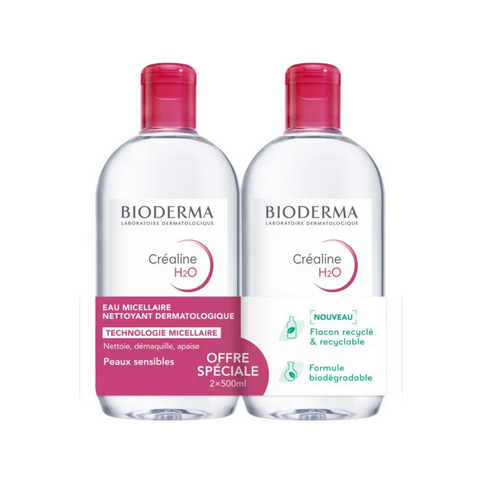 BIODERMA Créaline H2O L'Eau Micellaire Originale Lot de 2 x 500 ml