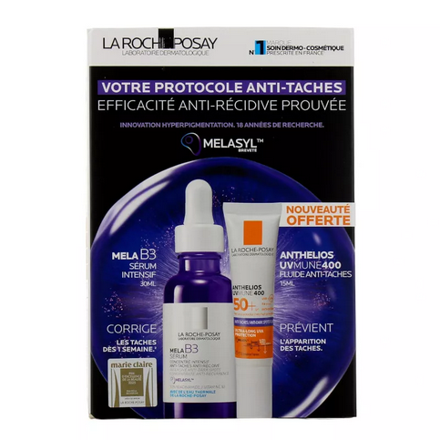 La Roche Posay Mela B3 Anti-Dark Spot Protocol Intensive Serum 30ml & Anthelios UVMUNE 400 Anti-Dark Spot Fluid 15ml